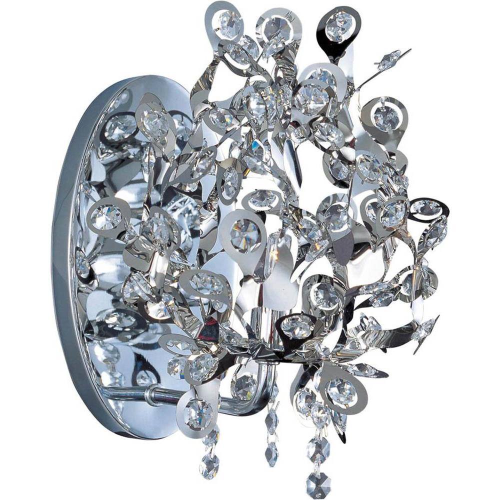 Elegant Polished Chrome 1-Light Wall Sconce with Beveled Crystal Glass