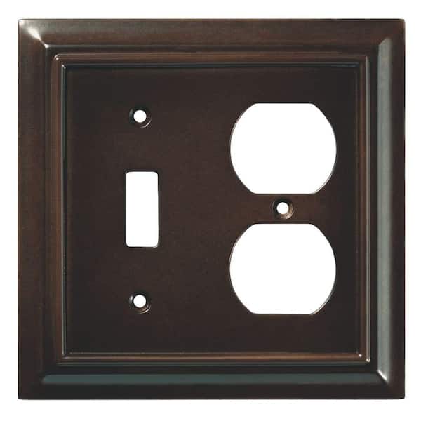 Liberty Brown 2-Gang 1-Toggle/1-Duplex Wall Plate (1-Pack)