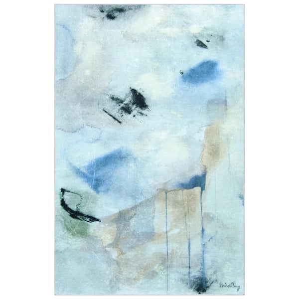 Floating Stars, 5'x8' Hand Washable Abstract Art Area Rug, power-loomed, 100% polyester, 2mm pile, non-slipping back.
