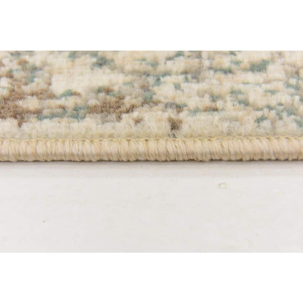 Gray Abstract Low Pile Stain-Resistant Area Rug