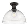 Golden Lighting Hines 11 in. 1-Light Rubbed Bronze Semi-Flush Mount ...