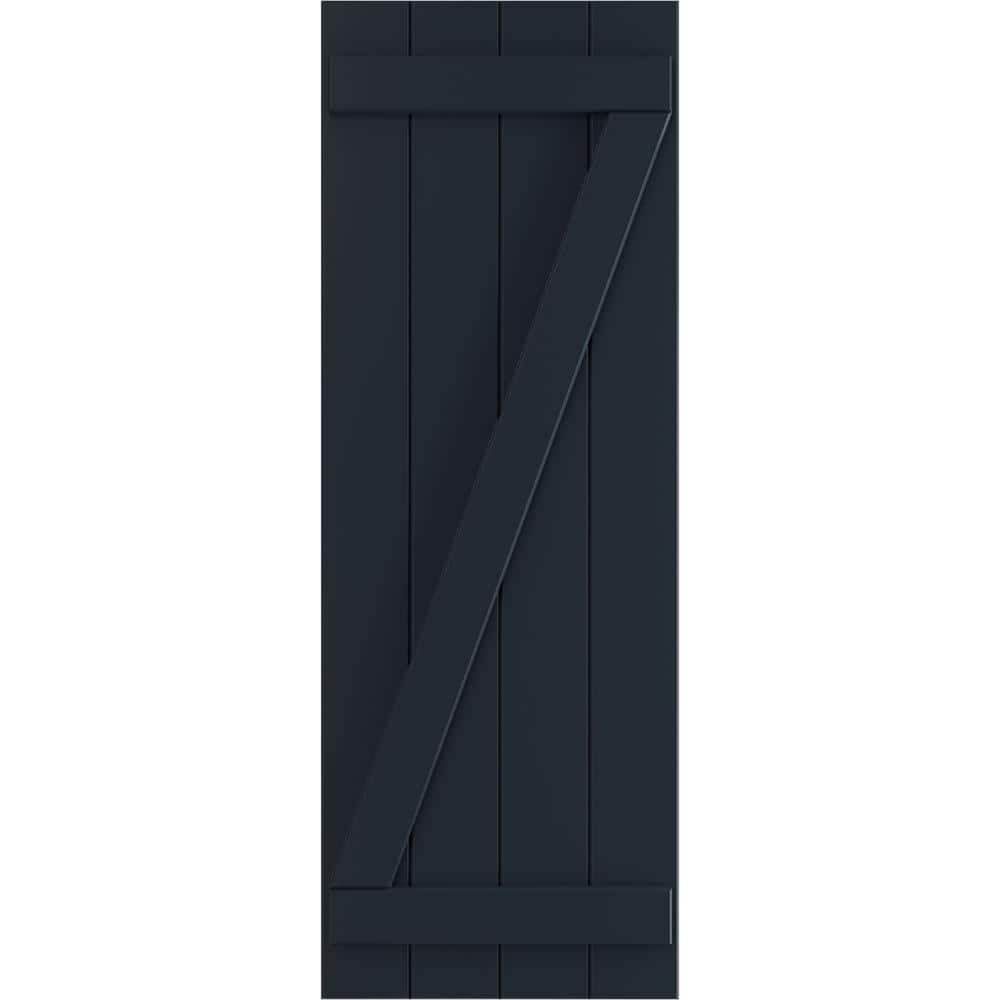 21-1/2 in. x 65 in. True Fit PVC 4-Board Joined Board and Batten Shutters with Z-Bar Pair in Starless Night Blue price history on PriceWatchPro