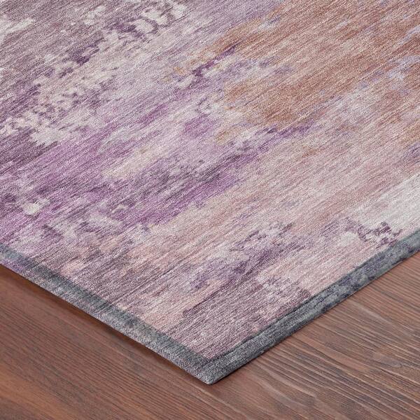 Chantille Machine Washable Indoor/Outdoor Abstract ACN2812 Plum 2 ft. x 7 ft. Runner Rug