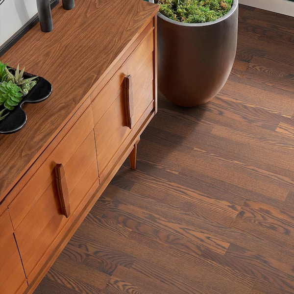 Pergo XP Burnt Anndel Oak 10 mm T x 7.4 in. W Water Resistant