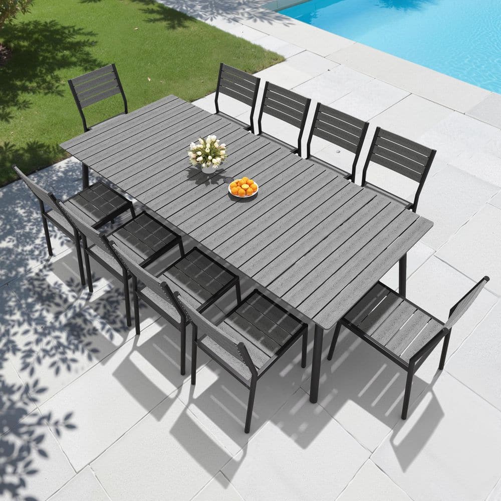 Crestlive Products 11-Piece Aluminum Outdoor Dining Set 94.49 in