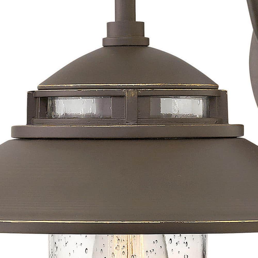 Oil Rubbed Bronze Outdoor Wall Sconce with Clear Seedy Glass