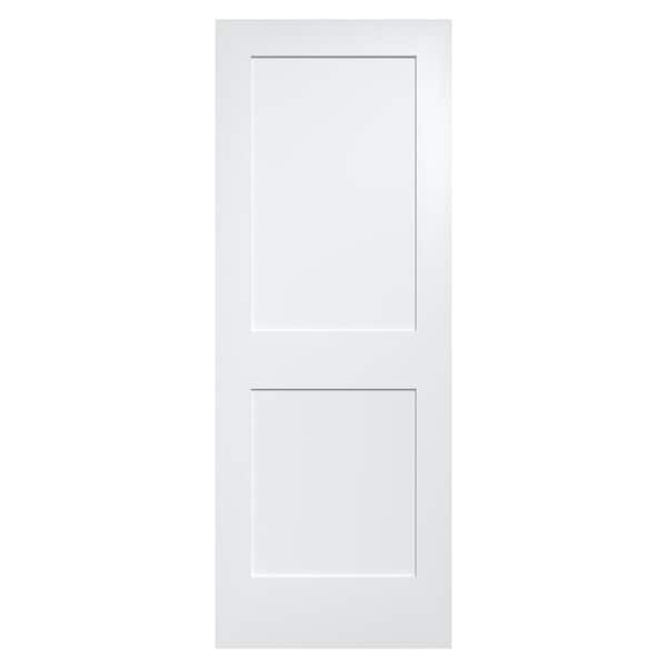 Shaker 20 in. x 80 in. 2 Panel Solid Core White Primed Pine Interior Door Slab