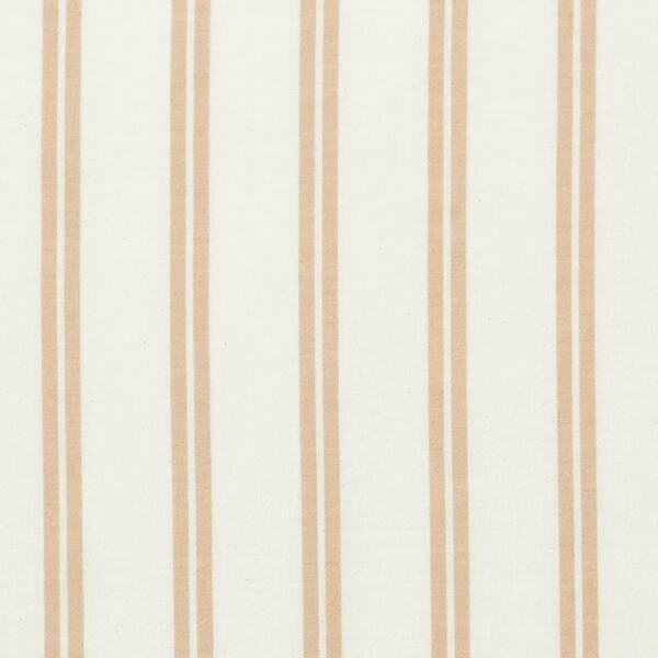 The Company Store Narrow Stripe T200 Yarn Dyed Gold Cotton Percale Full Fitted Sheet