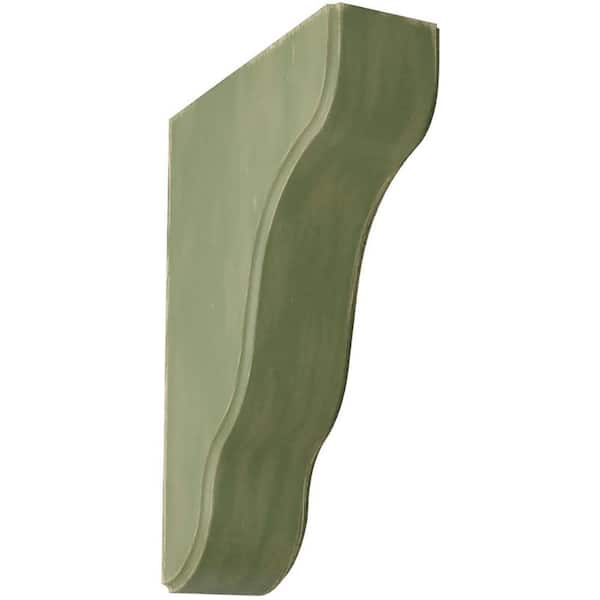 Ekena Millwork 1-3/4 in. x 7-1/2 in. x 5-1/4 in. Restoration Green Plymouth Wood Vintage Decor Bracket