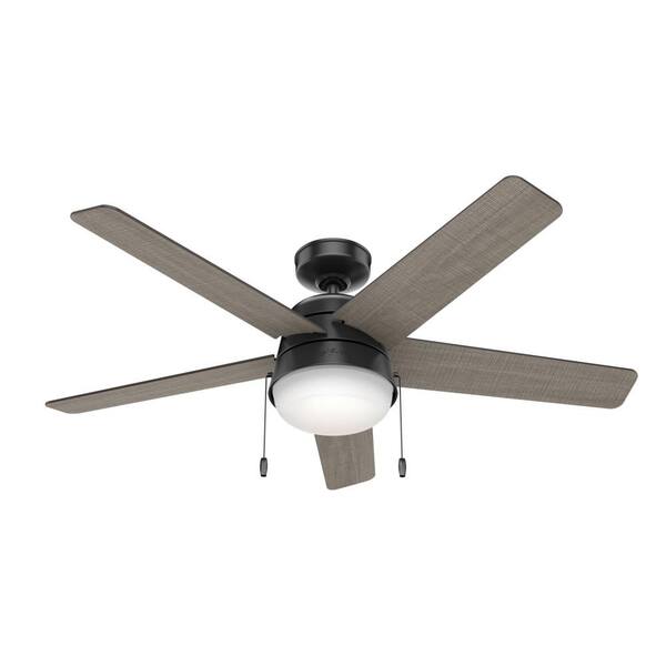 Hunter Tarrant 52 in. LED Indoor/Outdoor Matte Black Ceiling Fan with Light Kit