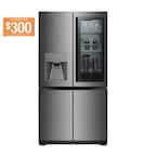 23 cu. ft. 4-Door French Door Refrigerator, Instaview, Auto Open Door & Voice Activation, Textured Steel, Counter Depth