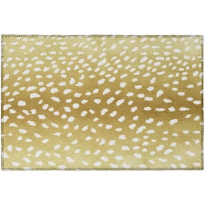 Kruger Gold 1 ft. 8 in. x 2 ft. 6 in. Animal Print Accent Rug