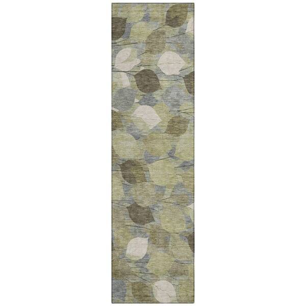 Chantille Machine Washable Indoor/Outdoor Abstract ACN2444 Fern 2 ft. x 7 ft. Runner Rug