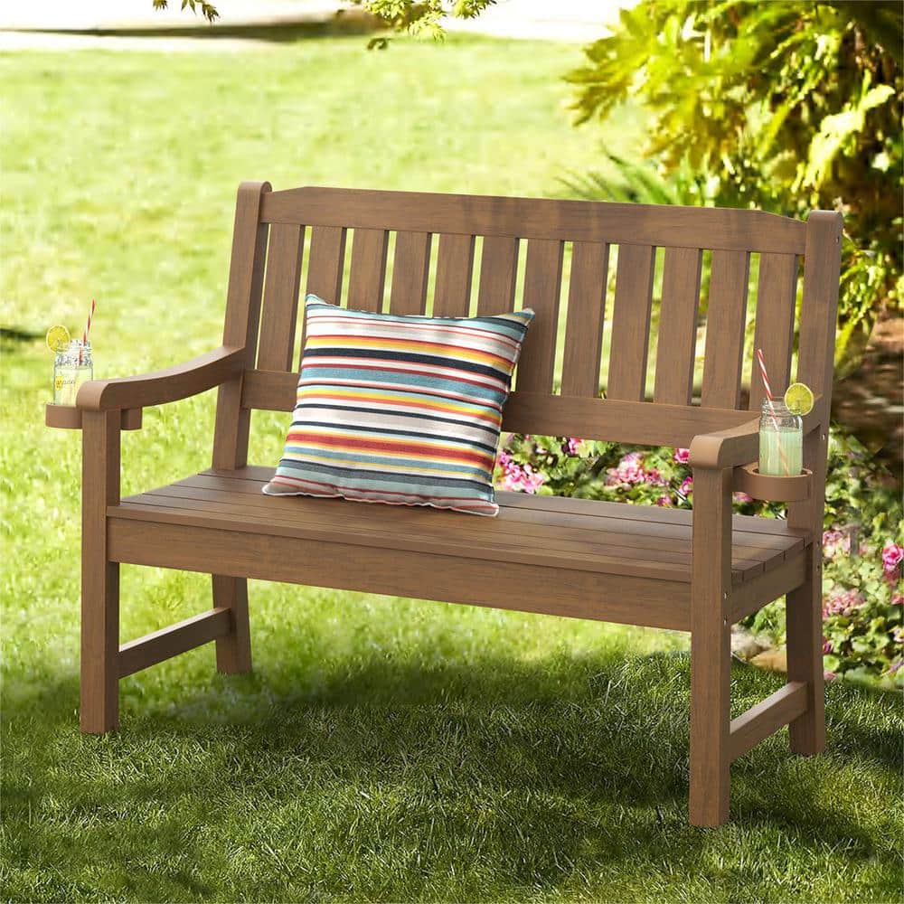 Reviews for LUE BONA Brownoil Printed 2Person Plastic Outdoor Bench