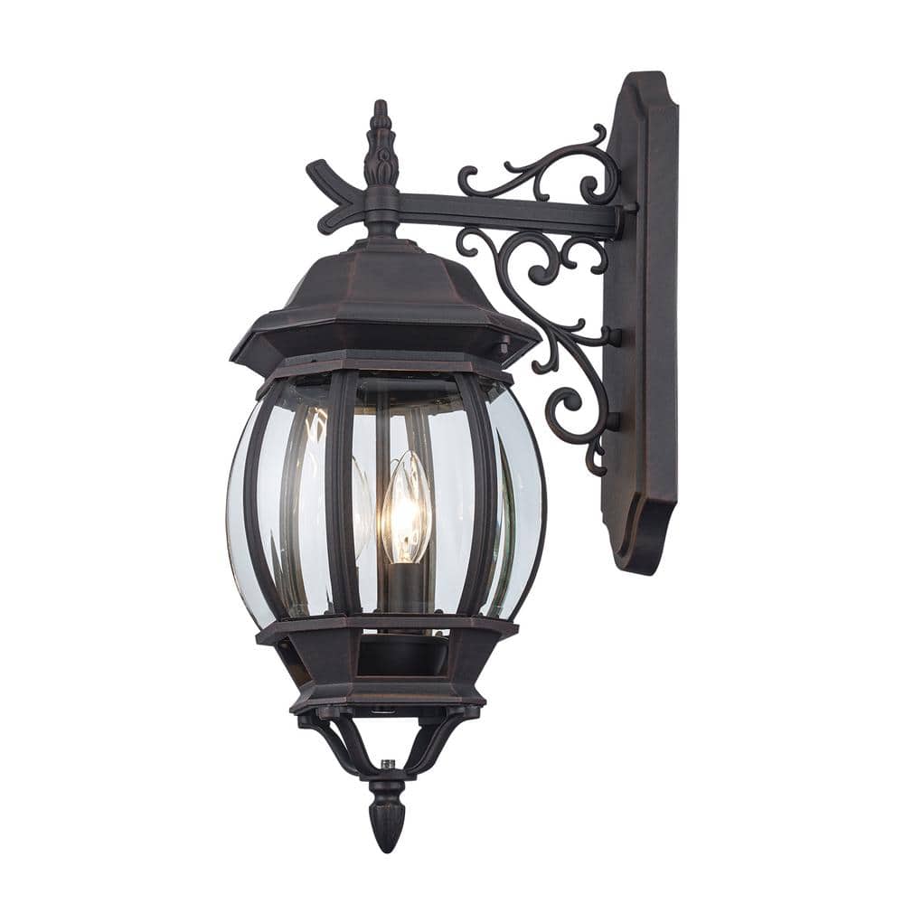 Rustic Tuscany Inspired Brown Lantern Wall Sconce
