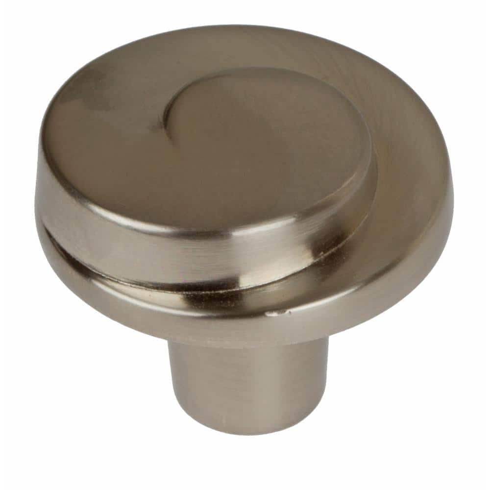 Brushed Nickel Round Cabinet Knob with Mounting Hardware