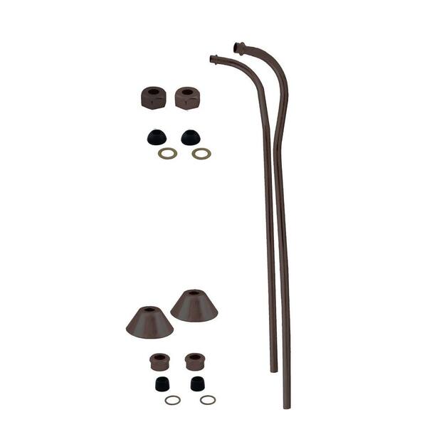 Westbrass 1/2 in. x 21-1/2 in. Double Offset Bath Supply Lines for Clawfoot or Freestanding Bathtubs, Oil Rubbed Bronze