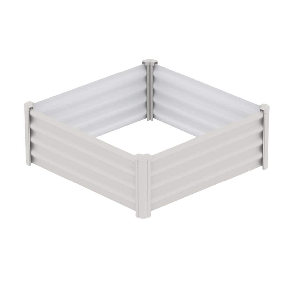 48 in. W x 48 in. D x 12 in. H Surfmist White Galvanized Steel Metal Raised