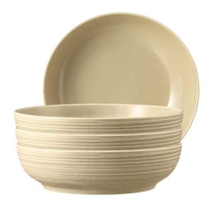Terra 60 fl. oz. Sand/Ivory Porcelain Bowl 9.8 in. Sand, (Set of 4)
