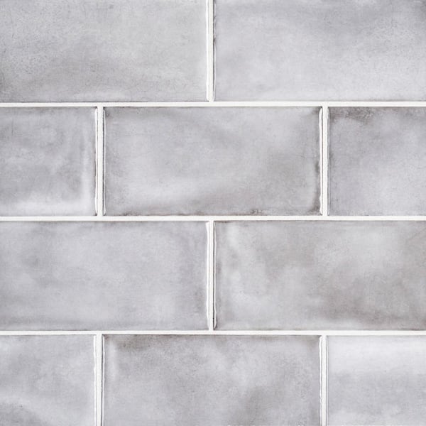 Jeffrey Court Gris Rustico 3 in. x 6 in. Glossy Textured Ceramic Wall Tile (5.38 sq. ft. / Case) Jeffrey Court Gris Rustico 3 in. x 6 in. Glossy Textured Ceramic Wall Tile (5.38 sq. ft. / Case)