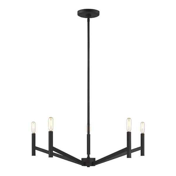 Generation Lighting Vector 5-Light Midnight Black Hanging Chandelier