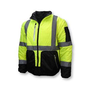 Lime/Black ERB 61693 W550 ANSI Class 3 3-in-1 Bomber Jacket 2X-Large Lime ERB Safety 