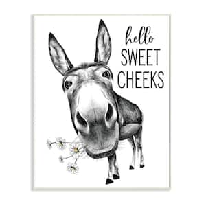 "Hello Sweet Cheeks Animal Humor Donkey Daisies" by Lettered and Lined Unframed Print Animal Wall Art 10 in. x 15 in.