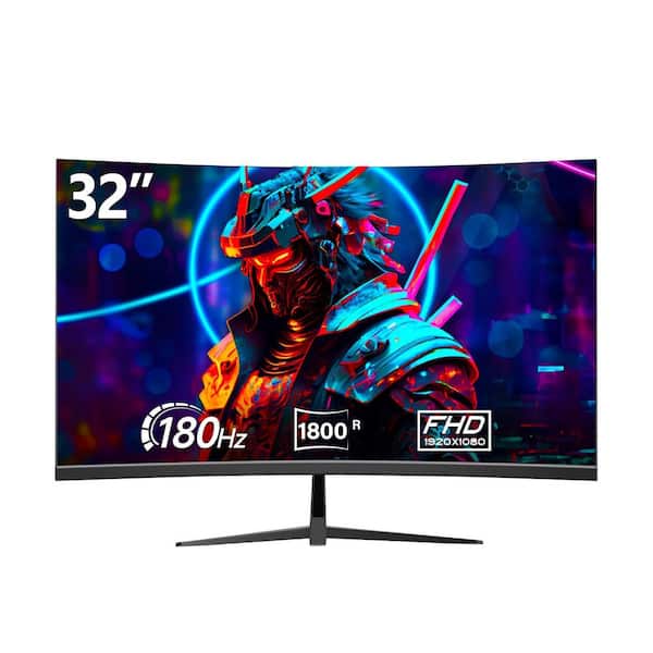 32 Inch Curved Gaming Monitor 180Hz VA Screen FHD 1080P with HDMI & DP for Home Office Dormitory