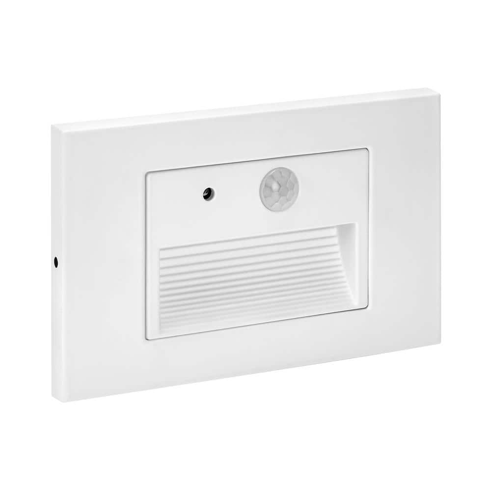 White Adjustable LED Motion Sensor Step Lights, 2-Pack