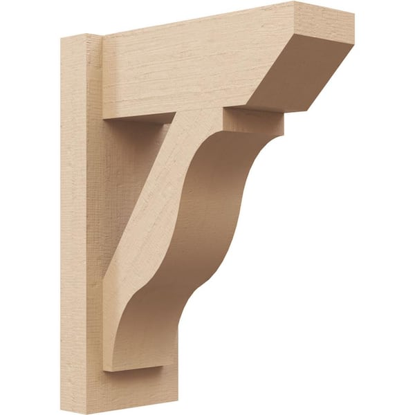 Ekena Millwork 6 in. x 18 in. x 14 in. Funston Slat Rough Cedar Woodgrain Timberthane Polyurethane Outlooker, Primed Tan
