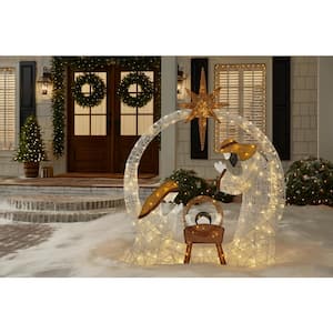 5.5 ft. Polar Wishes LED Nativity Scene Holiday Yard Decoration