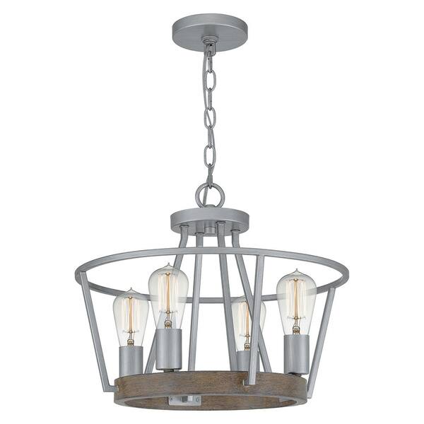 Quoizel Brockton 4-Light Brushed Silver Pendant