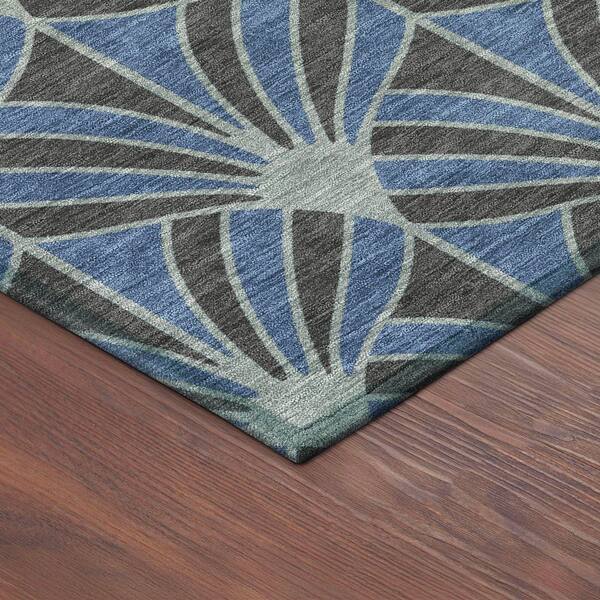 Chantille Machine Washable Indoor/Outdoor Abstract ACN2426 Navy 2 ft. x 3 ft. Accent Rug