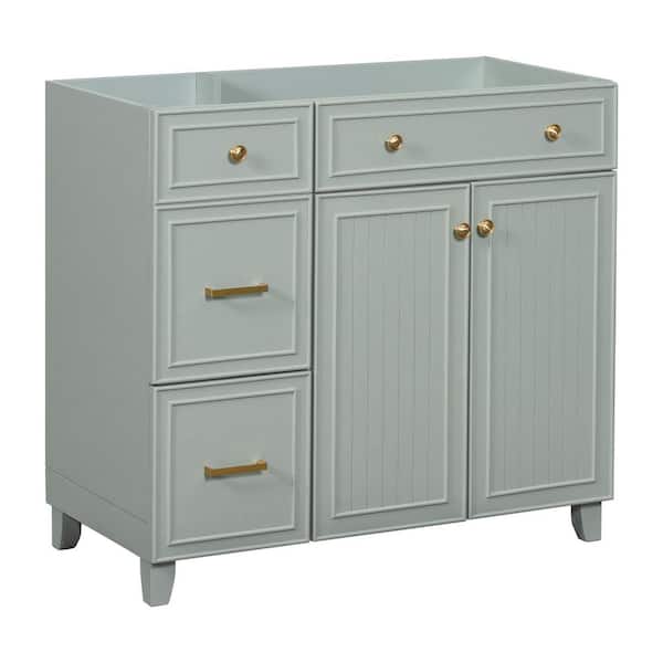 35.5 in. W x 17.9 in. D x 33.3 in. H Bath Vanity Cabinet without Top in Green