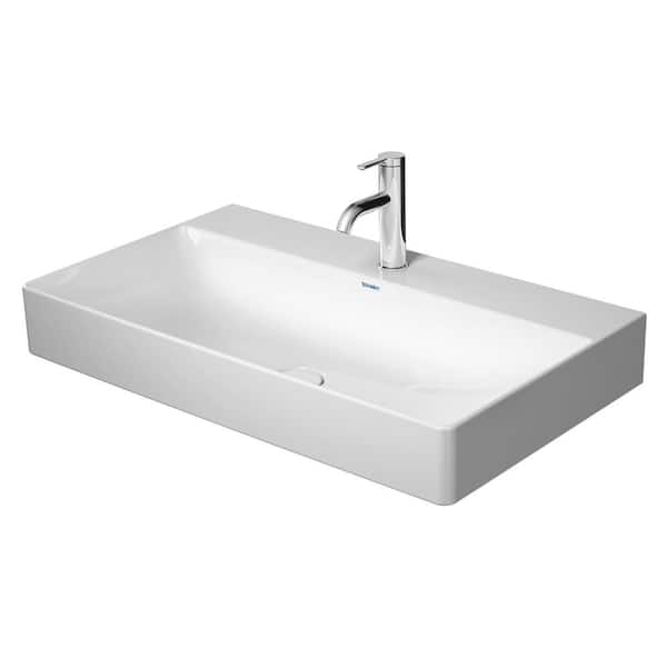 Duravit DuraSquare 5.75 in. Wall Mounted Bathroom Sink in White Ceramic