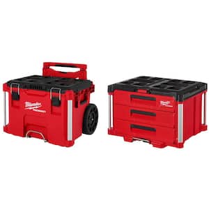 PACKOUT 22 in. Rolling Modular Tool Box LP Handleand 22 in. 3 Drawer
