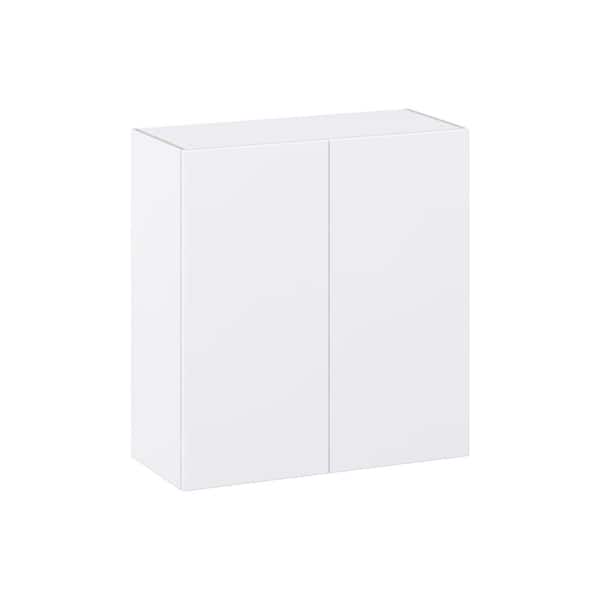 J COLLECTION Fairhope Bright White Slab Assembled Wall Kitchen Cabinet (30 in. W x 35 in. H x 14 in. D)