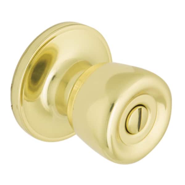Defiant Simple Series Bell Polished Brass Bed and Bath Door Knob