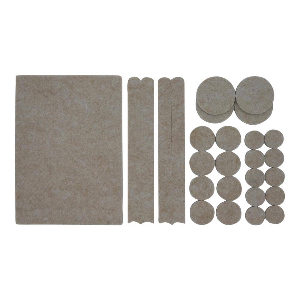 National Hardware S845-232 Stanley Heavy Duty Self Adhesive Felt Pads 27 Pieces Assorted Oatmeal