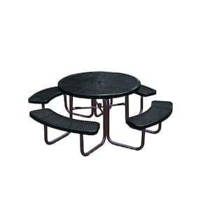 46 in. Diamond Black Commercial Park Portable Round Table