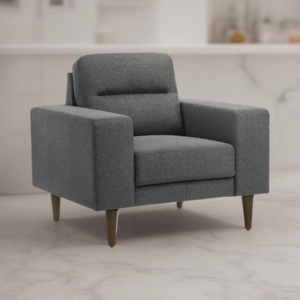 Vile Gray and Brown Polyester Accent Chair