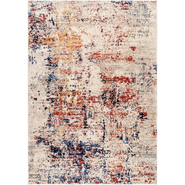 Livabliss Liebe Gray/Multi Abstract 5 ft. x 7 ft. Indoor Area Rug