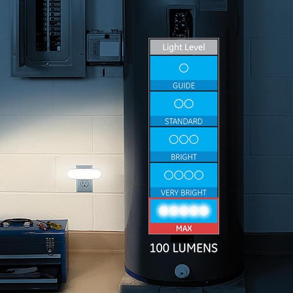 2 Pack Ge Ultrabrite Led Light Bar Dusk-To-Dawn Sensor, 100 Lumens Plug-In 