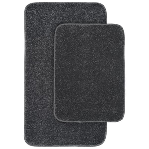 Gramercy Cinder Gray Solid Polypropylene 2-Piece Bath Mat Set