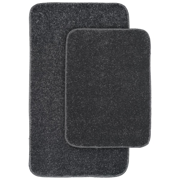 Dark Grey Pearl Plush Memory Foam Bath Mat, 21x34