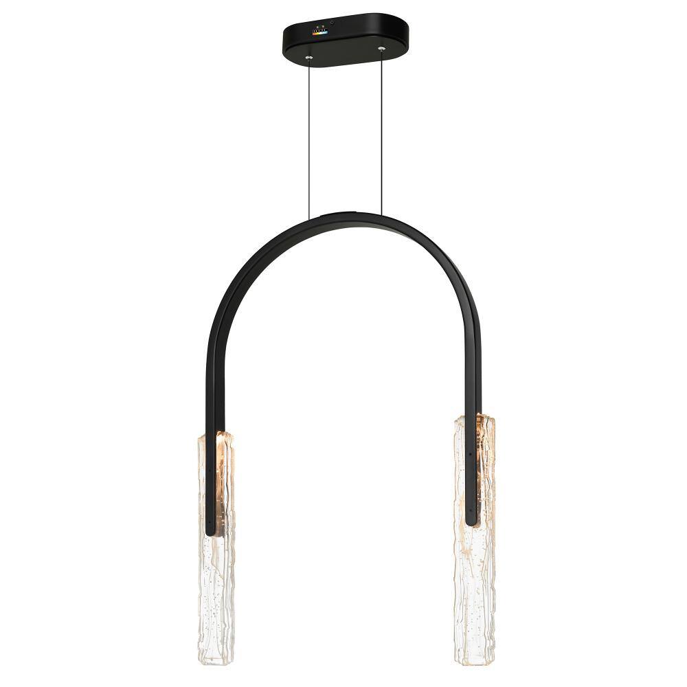 Curva Integrated LED 22in Black Chandelier with Handcrafted Glass price history on PriceWatchPro