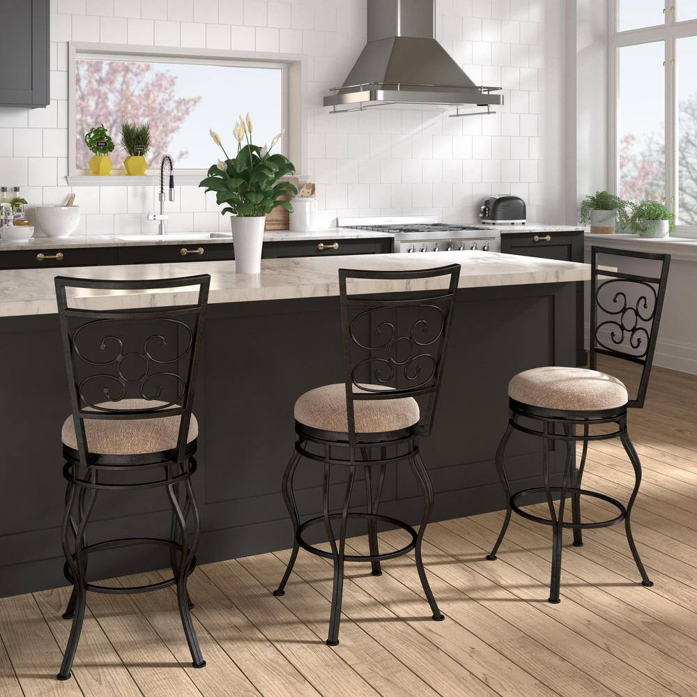 Albany 30-Inch Charcoal Gray Metal Swivel Bar Stool