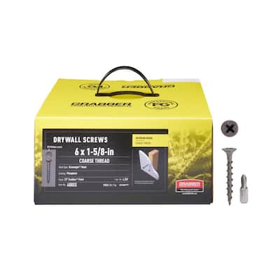 Grabber #6 x 1 5/8 in. Phillips Scavenger Head Coarse Thread Drywall Screws (20 lb. box)