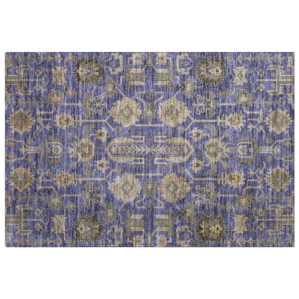 Dream Shag Premium Machine Washable Abstract ADS697 Purple 2 ft. x 3 ft. Accent Rug
