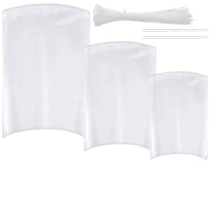 60Pack 3 Size Poultry Shrink Bags, Clear Poultry Heat Shrink Wrap with 100 Pcs White Ties and 2 Pcs Clear Silicone Straw